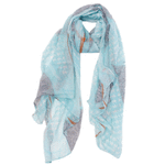 Wo Fatchin Pale Blue and Lavender Scarf thumbnail