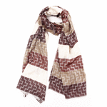 Wo Fatchin Brown and Light Color Block Scarf thumbnail