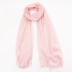 Wo Fatchin Pink Berry Cream Solid Scarf thumbnail