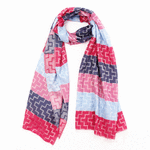 Wo Fatchin Pinks and Blues Color Block Scarf thumbnail
