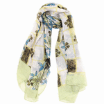 Wo Fatchin Green and Blue Floral Scarf thumbnail
