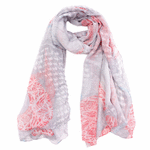 Wo Fatchin Pale Pink and Lavender Scarf thumbnail