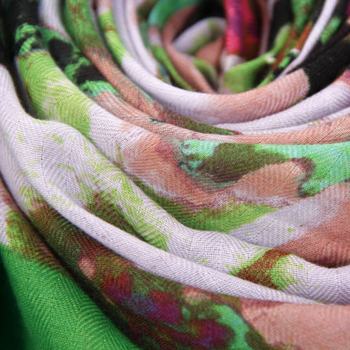 Floral Green Scarf