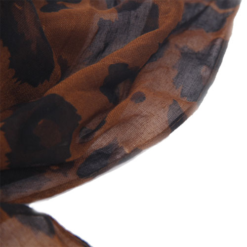 Animal Print - Black and Brown Leopard Scarf