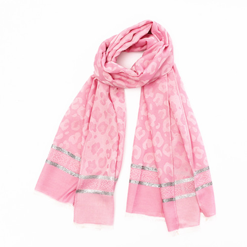 Carnation Pink and Spots Scarf