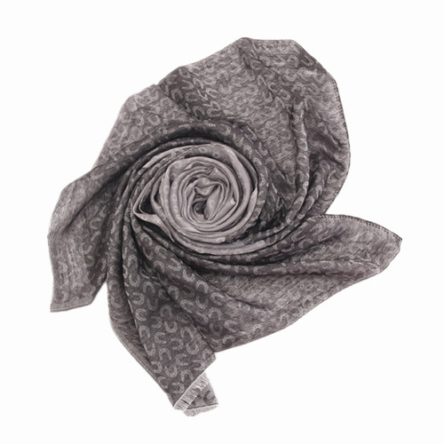 Gray and Charcoal Mini Horse Shoe Print Scarf