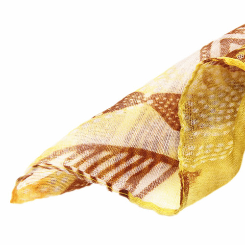 Stripes and Spiral Yellow Leaf Scarf