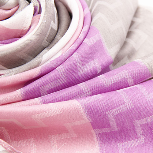 Gray, White and Pink Color Block Scarf