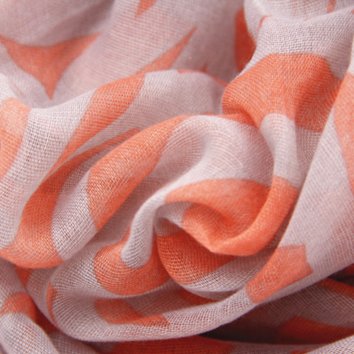 Peach Puff Rose Print Scarf