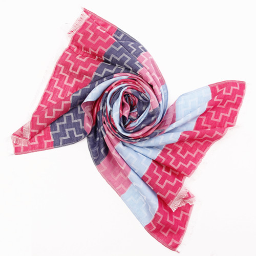 Pinks and Blues Color Block Scarf